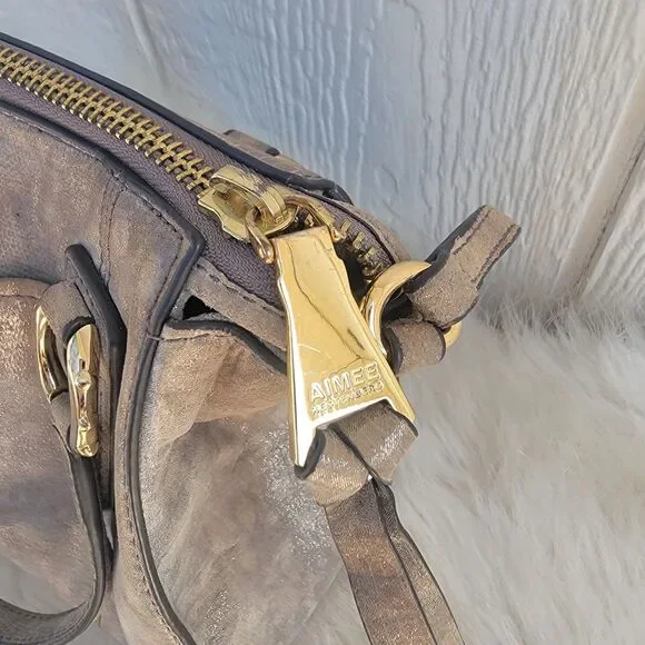 Aimee Kestenberg Jaden Mini Crossbody Grey Metallic Pearl Lizard - Picture 2 of 4